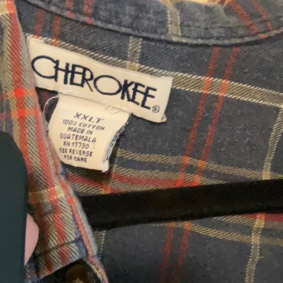 Cherokee Mens Long Sleeve Plaid Button Down Shirt XXLT - Picture 2 of 4